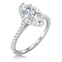 Marquise Halo Pave Engagement Ring